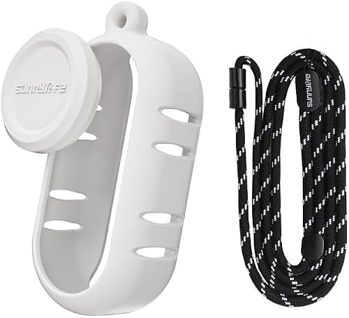 3 Set Silicone Case +Lens Cap + Neck Hang Rope for Insta360 GO 3S （2024） Camera accessories (white)
