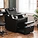 OmySalon Electric Pedicure Chair Pedi Station w/Adjustable Backrest, Movable Hand Pillow & Hidden Storage Platform, No-Plumbing Full-Floor Support for Professional Nail Tech Supplies Spa Salon (Black)