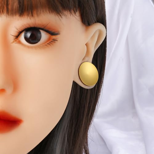 MOQIKAKA 2PCS Gold Simple Concave Ear Plugs Tunels Gauges for Stretched Ears, Hypoallergenic 316 Stainless Steel Gauges Plugs Tunnels for Ears 8mm/0g Body Piercing Jewelry for Women Men by MOQIKAKA - Used condition - Image 5