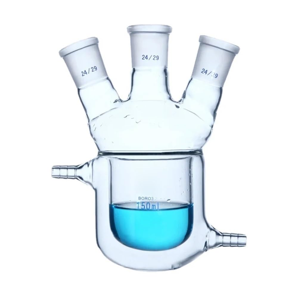 Equipos y suministros de laboratorio 1 matraz de reacción con camisa vidrio 50 ml, 100, 150, 250, 500 y 1000