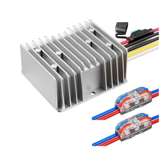 18V 24V 36V 48V to 12V Converter Golf Cart Voltage Reducer Regulator Waterproof with Fuse (17V-55V to 12V 10A 240W)