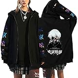 Ubeisy Sudadera con capucha de manga larga para hombre, anime, anime, chaqueta de invierno, chaqueta de cosplay, Negro G, S