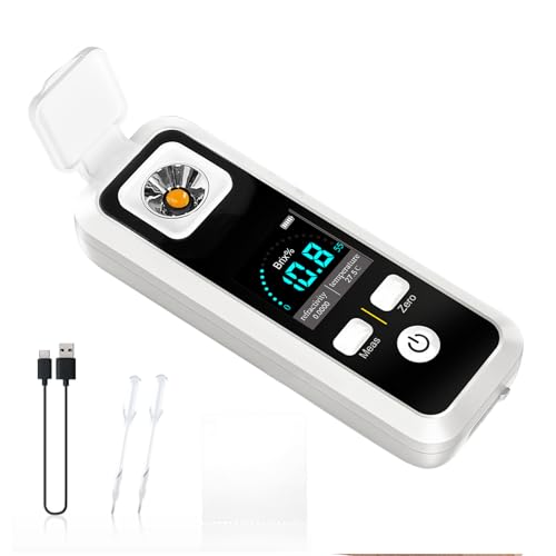 SURLABA Digitaler Brix Refraktometer, Zucker Refraktometer Bereich 0-32% Brix ±0.2% Präzision Automatische Temperaturkompensation Elektronische Brix Obstzucker Messgerät für Obst, Säften, Gemüse