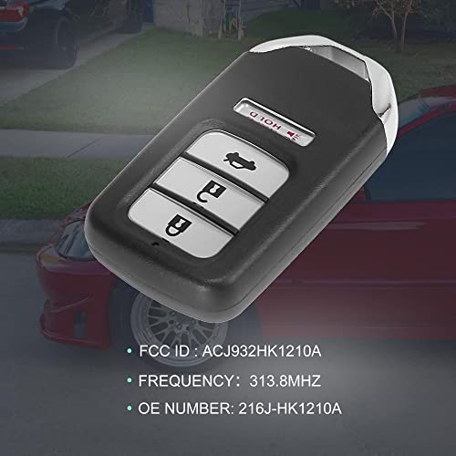 X AUTOHAUX 2pcs 313.8MHz ACJ932HK1210A Replacement Keyless Entry Remote Car Key Fob for Honda Accord 2013-2015 for Honda Civic 2014-2015 216J-HK1210A - Image 2