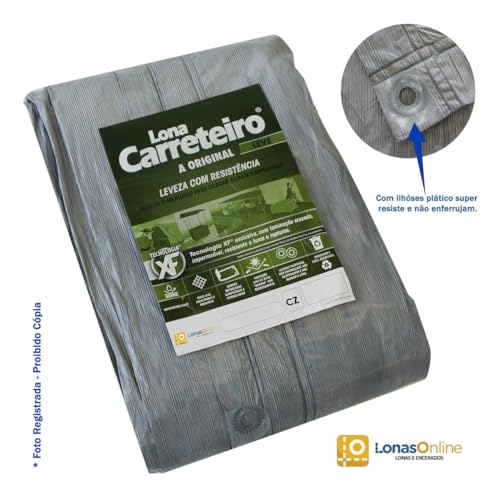 Lona Carreteiro 4x4 Leve Cinza 100 Micras Multiuso Impermeável