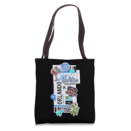 Orlando Boarding Pass Florida Ticket Pass Famous Landmarks Tote Bag