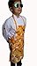 CHEFSKIN SM Kids Children Orange Print Apron Ultra Light Fabric Soft and Comfortable