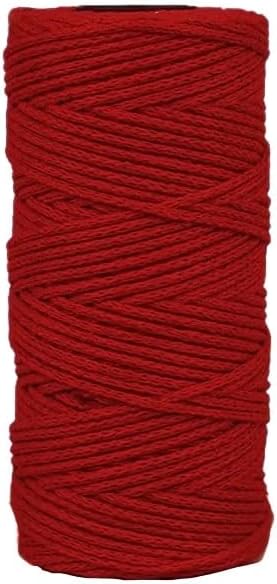 5 Rolls 2mm Hollow Cotton Yarn for Crocheting 2-Ply Cord 150g(15)