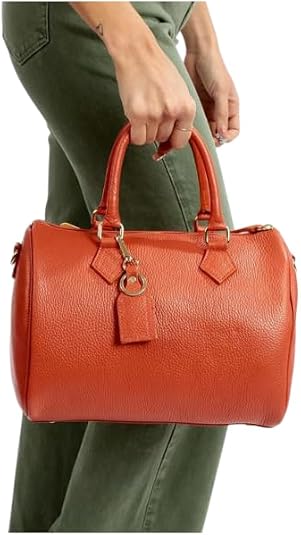 Superflybags Bolso Pequeño Para Hombre De Piel Auténtica (28x20x9 Cm) – Hecho En Italia, Modelo Clásico En Rojo, Ideal Para Tablet Y Documentos