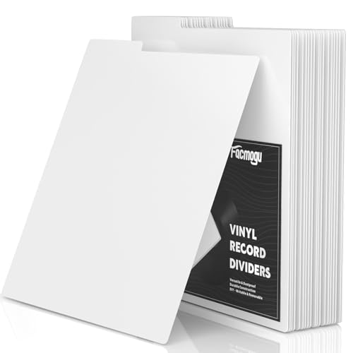 Facmogu 20PCS Vinyl Record Dividers, Upgrade Thicker 12' Plastic Vinyl Record Divider, Reusable DIY...
