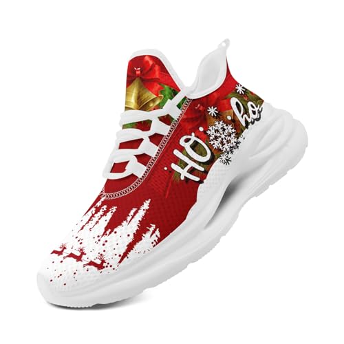Christmas Running Shoes for Men Women – Holiday Festive Design, Comfortable Lightweight Tennis Shoes Mesh Walking Sneaker