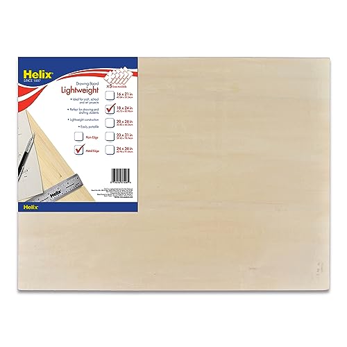 Maped - Helix Wooden Lightweight Drawing Board 18 x 24 Inch - Sketching Outdoors - Precision Metal Edge - Ensures Level Surface Prevents Warping - Durable Ample Space Versatile Use