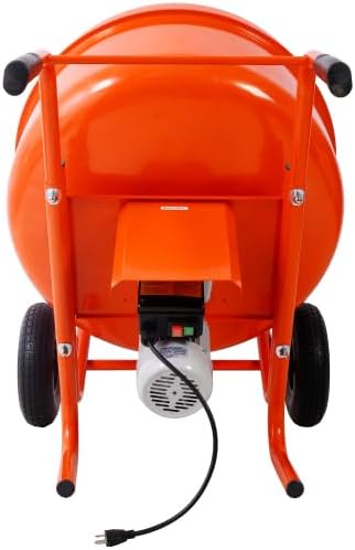 8 Cu. Ft. Electric Cement Mixer, Wheel Barrow Portable Concrete Mixer Machine, Horizontal Cement Mixing Tools for Stucco, 224L 115V-60HZ