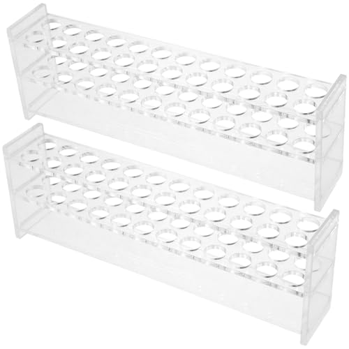 Support tubes à essai 12 trous en PMMA transparent porte-tubes transportable lot de 2