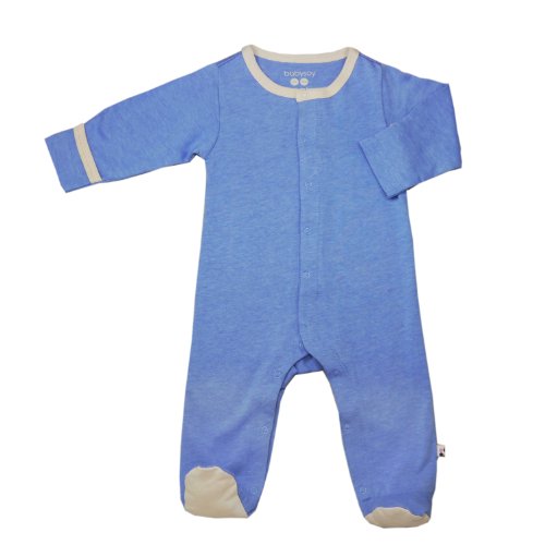 Babysoy Basic Snap Footie (3-6 Months, Lake Blue)