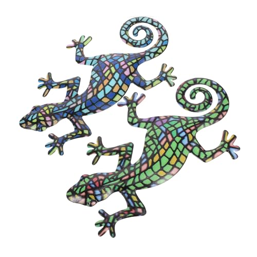 Décoration murale ornement mural gecko en métal sculpté main pour maison