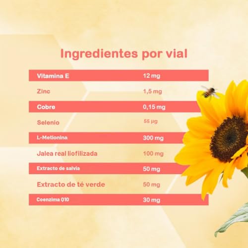 Miniatura 3 de Jalea Real Liofilizada Woman con Vitamina E, Q10 y Té Verde | Ayuda al Equilibrio Hormonal | Aporta Fuerza y Energía | Contiene 20 Viales | Tomar 1 Vial al Día Preferiblemente en Ayunas