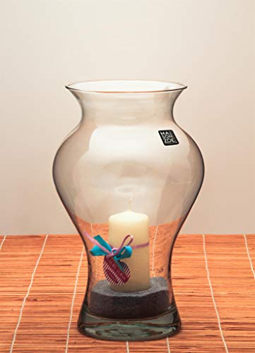 Maison Zoe Mondgeblazen en handgemaakte glazen vaas Flora - 30 cm hoog - bloemenvaas - decoratie & bruiloft - Afbeelding 3