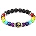 Produktbild Widamin Doppelt Chakra Armband, 8mm Naturstein Heilsteine Armband Yoga Armband für Damen und Herren