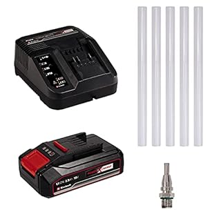 Einhell Pistola Incollatrice a Batteria TE-Cg 18 Li-Solo Power X-Change, Li-Ion, 18 V, Max. 170 °C, Pronta per l'Uso in 120 Secondi, Incl. 5 Stick Colla + 2,5 Ah Power X-Change Batteria