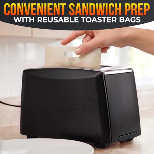 Image of 12 Pack Toaster Bags Reusable, 3 Sizes, Non-Stick, Heat Resistant