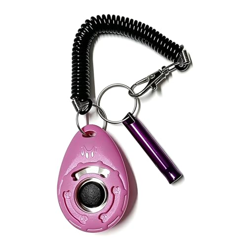 PINETAPIRS Puppy Training Clicker, Dog Training Tool, Cat Clicker, Dog Training Clicker, Dog Clicker - 2-Pack (with Wrist Strap) Pink