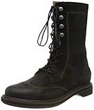 shabbies amsterdam Waxed nubuck Shabbies Amsterdam Damen SHS0724 Ankle Boot LACE UP and Zipper 2.5 cm Waxed Nubuck, Black, 39 EU