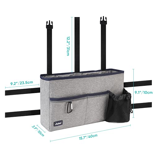 Joiish Stay Upright Walker Basket With Cup Holder, Folding Walker Accessories Bag For Senior, Large Storage & Easy To Use #TOP7