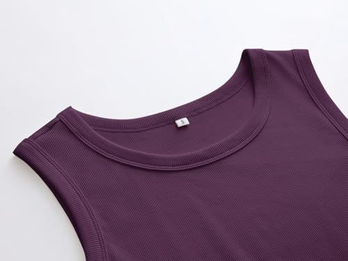 Image of ANRABESS Womens Sleeveless High Neck Tank Tops Fashion Summer Casual Basic Slim Fit Ribbed Racerback Top Shirt Clothes