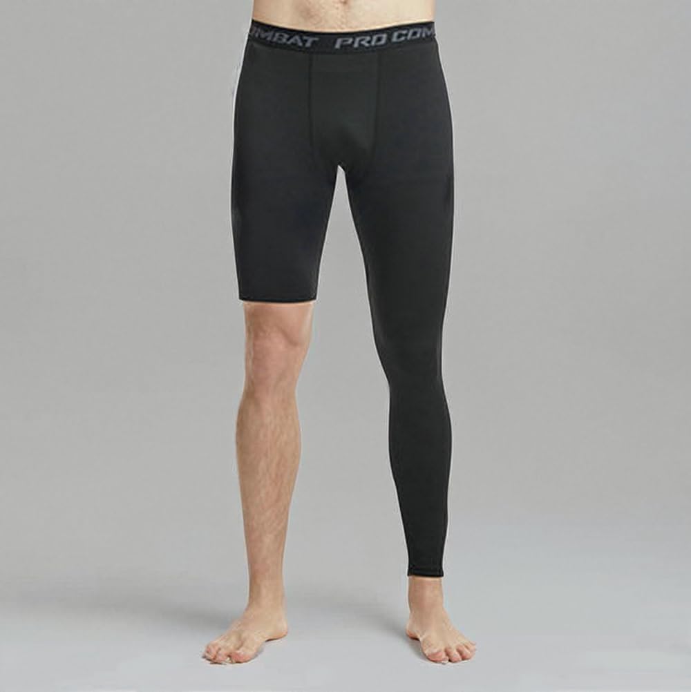 Men's Basketball Single Leg Tight Sports Pants 1/2 One Leg Compression Pants Athletic Base Layer Underwear - Image 7