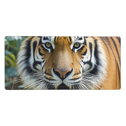 Tapis de souris grand format tigre tapis de bureau antidérapant pour PC et gaming