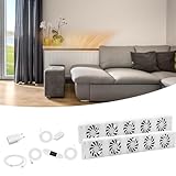 Juego de 5 Ventiladores para Radiador, Ventilador Inteligente para Calefacción con Sensor de Temperatura, Controlador, Cargador y Accesorios, Ultrasilencioso, Ahorro de Energía y Costes de Calefacción