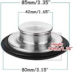 3.35 Bouchon d'évacuation des ordures de cuisine de pouce, bouchon d'élimination des ordures en acier inoxydable 3 1/2 pouce, pour Insinkerator, Kitchenaid, Kohler, Waste King