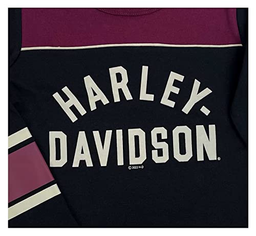 Harley-Davidson Big Girls' Athletic Colorblock Long Sleeve Jersey Tee - Black2