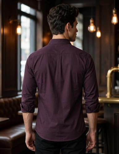 Image of Men's Double Flap Pocket | Regular Fit | Solid Spread Collar | Versatile Everyday Office Wear Comfortable |Stylish Design | Shirt