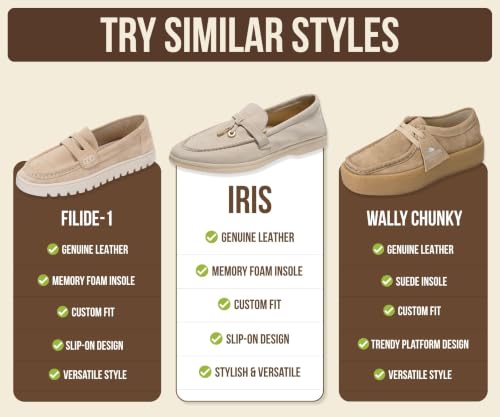 Image of Project Cloud 100% Genuine Leather Slip-on Casual Loafers for Women | Memory Foam Insole Lightweight Womens Loafers - Non-Slip Moccasins Comfortable Casual Footwear - Comfortable Loafers Women