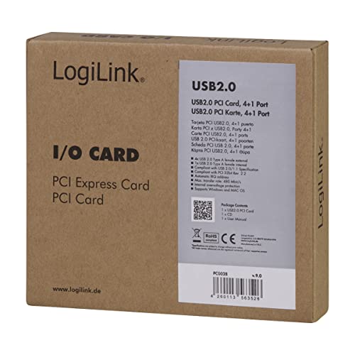 LogiLink USB 2.0 PCI Add-on Card 4+1 Port - Image 3