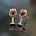 Produktbild Muzhili3 Damen-Ohrringe Vintage Love Herz künstlicher Rubin eingelassene Weinglas-Ohrstecker Schmuck  Silber