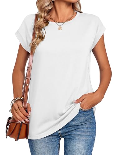Image of Zeagoo Womens Tops Summer Casual Cap Sleeve Tshirts Shirts Business Dressy Spring Fashion Outfits Trendy Clothes
