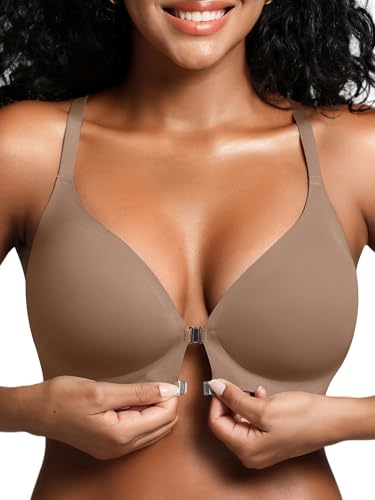 Image of Racerback Bras with Metal Magnetic Front Closure - S-XL Wireless for Women No Underwire Seamless Supportive Bralettes