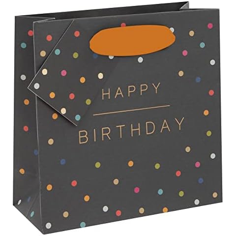 Glick Luxury Gift Bag, Small Gift Bag, Happy Birthday Spots Gift Bag, PS Sweetie Gift Bag, Multi-Colour, 140w x 140h x 60d mm (GST24) Cover