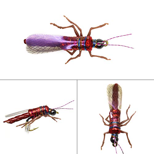 Fly Fishing Flies Realistic Dry Wet Nymph Trout Flies Hand Tie Lures Kits 12/26/48 Pcs (8-Mix kit 12pcs) - Thumbnail 5