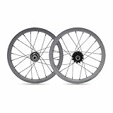 ROUES DE VÉLO PLIANT 14 POUCES: Fabriquées en alliage d'aluminium robuste, ces roues BMX garantissent une excellente résistance et durabilité for une utilisation prolongée. Poids: roue avant 508g, roue arrière 634g.