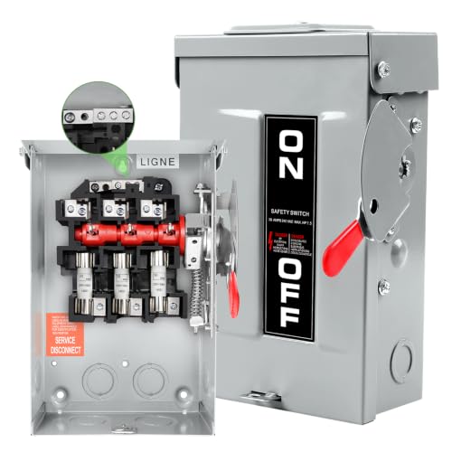 【Upgrade】 3P 30 Amp Fused Disconnect,New Add Ground Design,Nema 3R Rated by FixOasis - Used condition - US$53.19