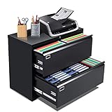 2 Drawer Lateral File Cabinet with Lock, Locking Metal lateral Filing Cabinet for Office Steel lateral File Cabinet, Large Horizontal File Cabinet Locked by Keys, 35.4' L x 17.7' W x 28.4' H