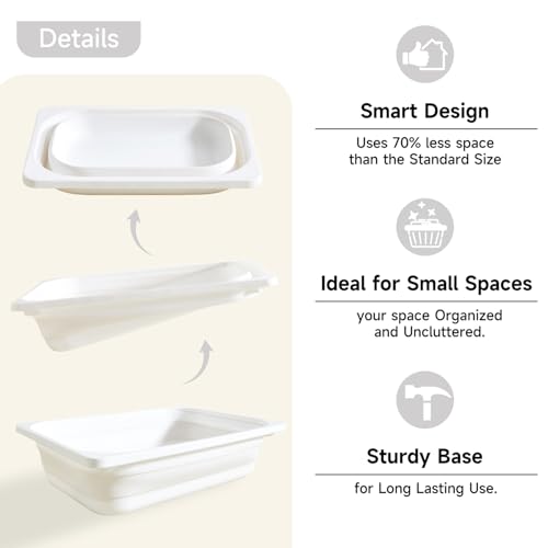 Cubo de Almacenamiento Plegable, Lavabo Plegable Plato Bañera Fregadero, Espacio Grande Gris - Imagen 16 de 29