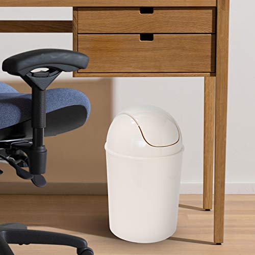 umbra 125 gallon mini waste can with removable swing-top lid - small garbage bin for kitchen bathroom bedroom office - compact trash can fit under tables amp counters - linen