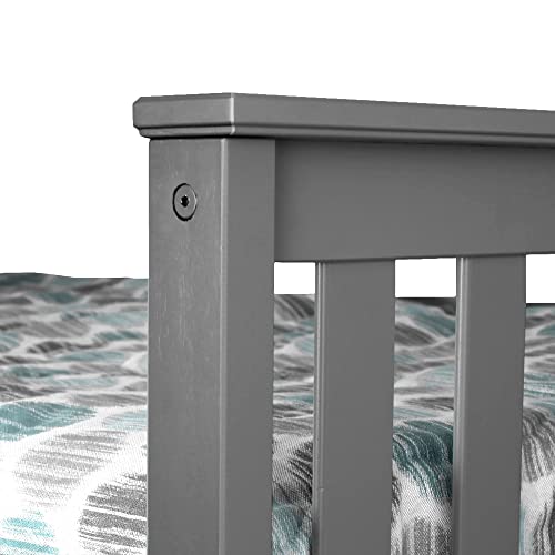 Max & Lily Twin Bed, Wood Bed Frame With Headboard For Kids, Slatted, Grey #TOP6