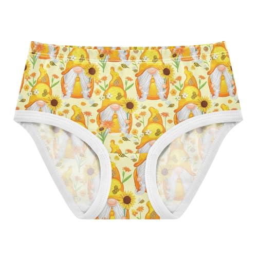 Joisal Cute Yellow Orange Gnomescartoon Panties Little Girl Girls Underwear Toddlers Cotton Fancy Kids Undies Briefs 2t