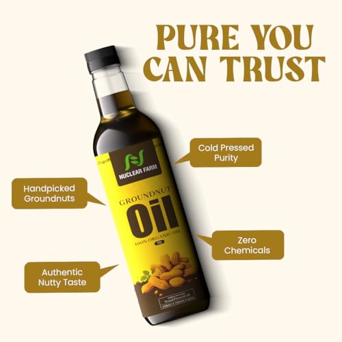 Image of Nuclear Farm Groundnut Oil, 100% Organic, Wood Pressed, 1 litre